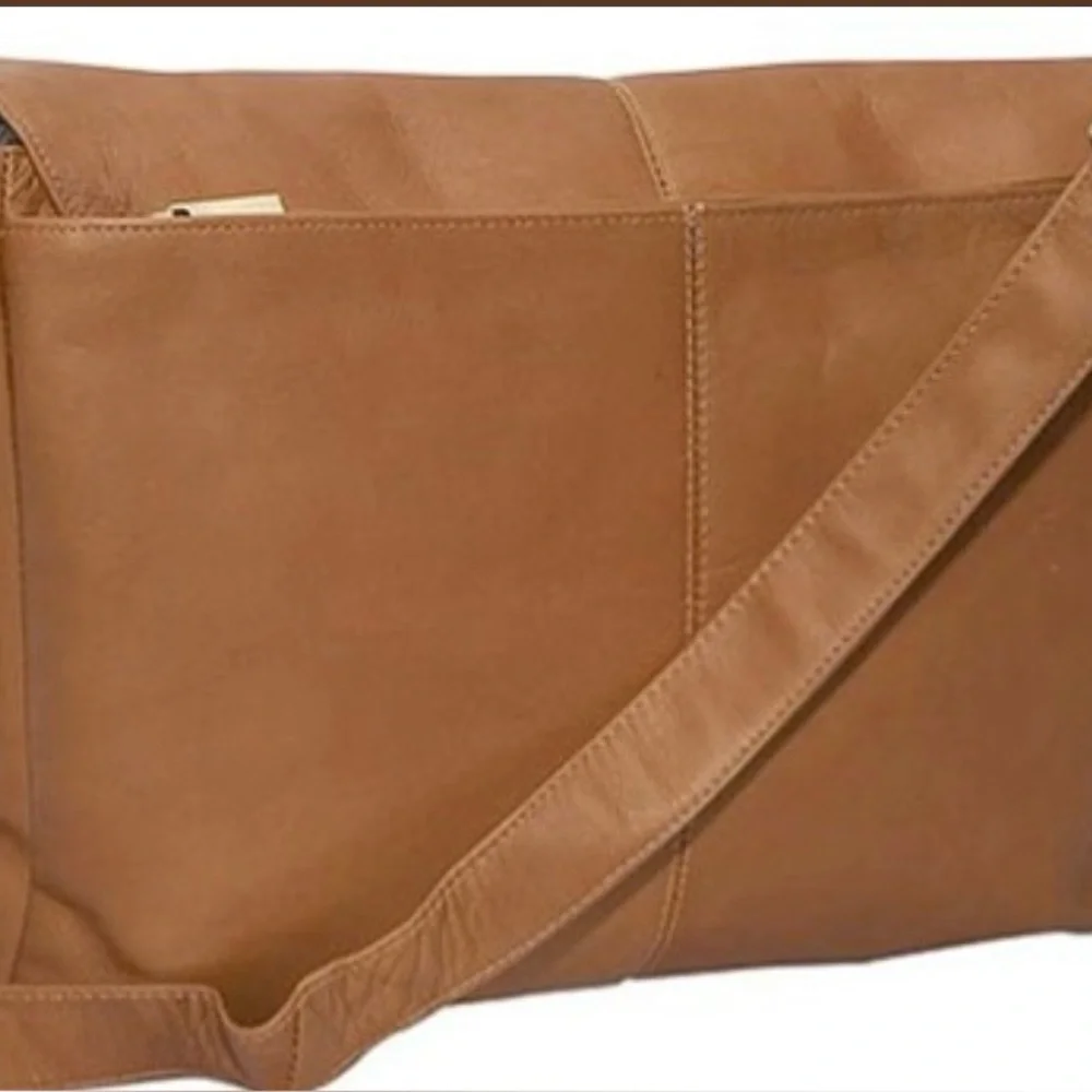 David‎ King Half Flap Messenger Bag-Tan